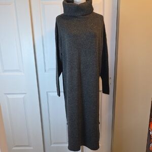 NWT New Look Gray Sweater Turtleneck Midi Dress